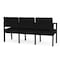 Lesro Lenox Steel 3 Seater with Center Arms, Black/Onyx Seat, Black/Onyx Back, 64.5 W 24.5 L 32 H LS3103 - alternate 3